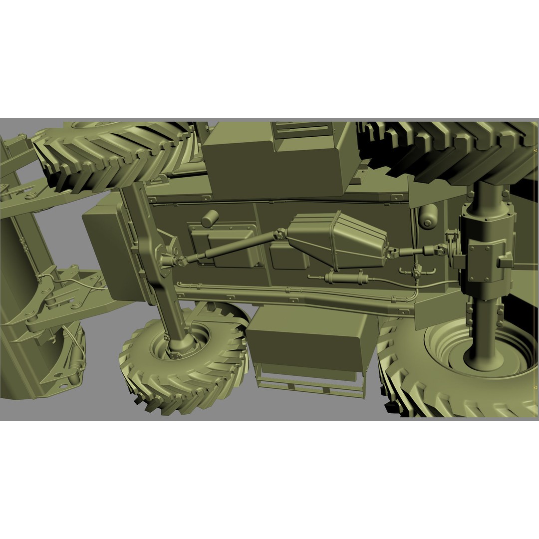 Backhoe Loader 3D Model – High Poly Excavator with Textures, FBX/OBJ - View 43