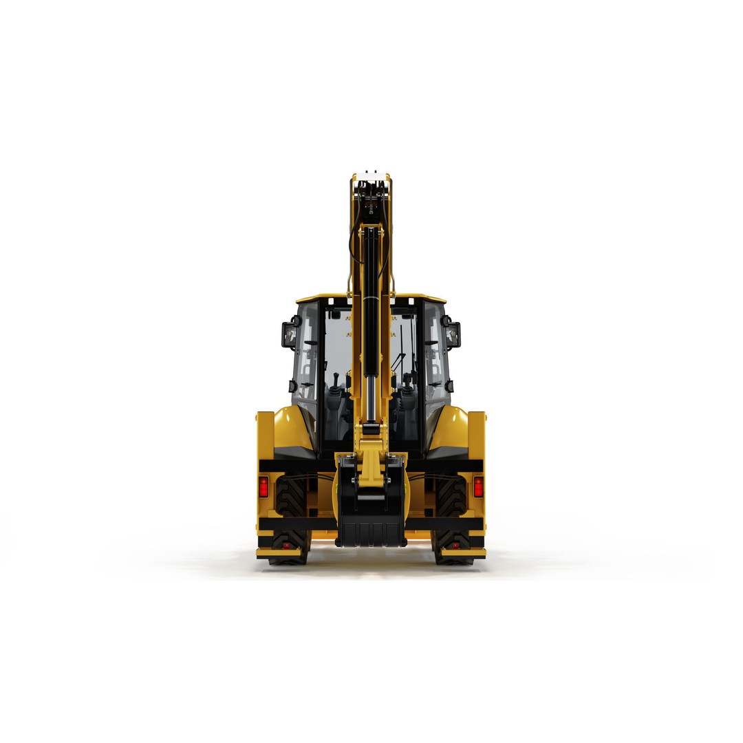 Backhoe Loader 3D Model – High Poly Excavator with Textures, FBX/OBJ - View 7