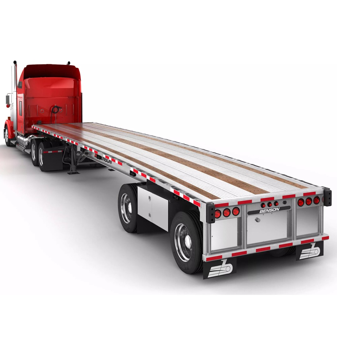 Kenworth W900 3D Model – Realistic Truck with Flatbed Trailer, FBX - View 4