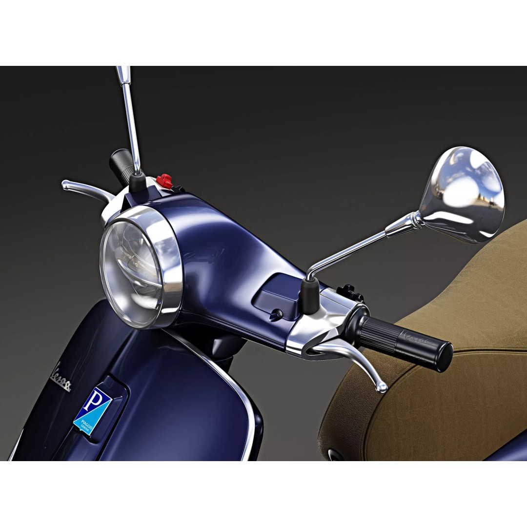 2020 Vespa Primavera 125 3D Model – High Poly Game Asset, FBX, OBJ - View 10