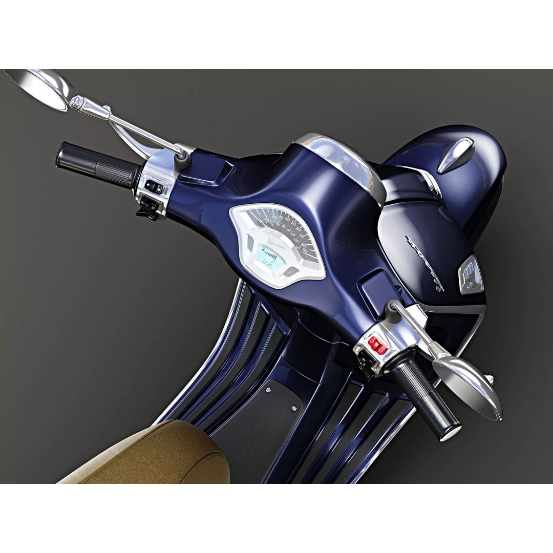 2020 Vespa Primavera 125 3D Model – High Poly Game Asset, FBX, OBJ - View 12