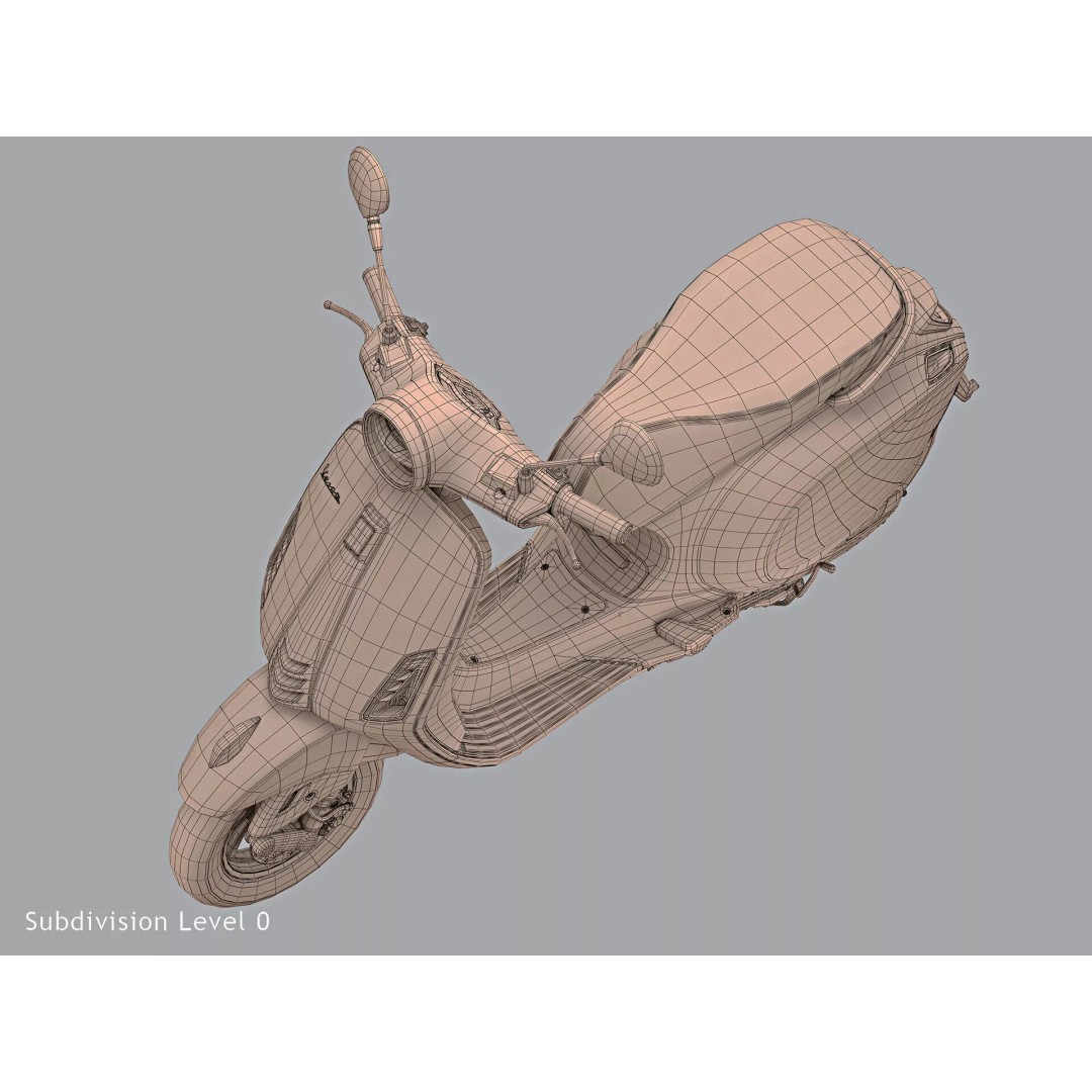 2020 Vespa Primavera 125 3D Model – High Poly Game Asset, FBX, OBJ - View 20