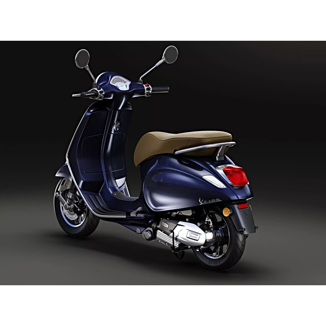 2020 Vespa Primavera 125 3D Model – High Poly Game Asset, FBX, OBJ - View 6