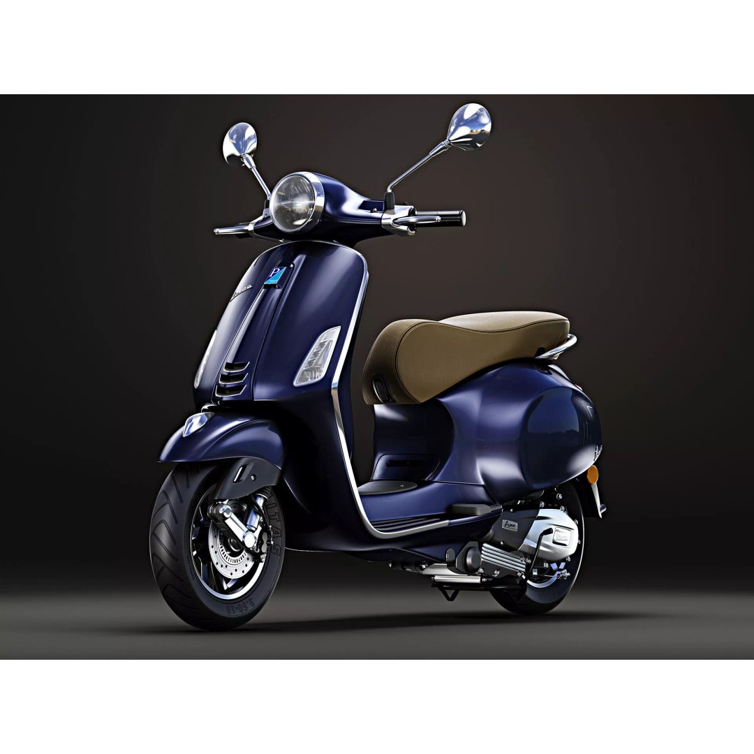 2020 Vespa Primavera 125 3D Model – High Poly Game Asset, FBX, OBJ - View 7