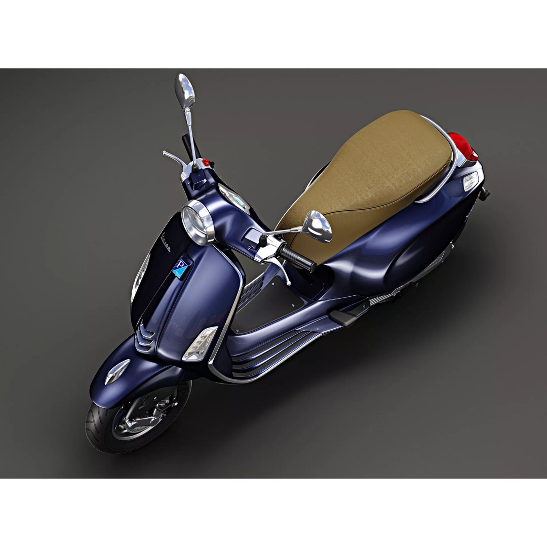 2020 Vespa Primavera 125 3D Model – High Poly Game Asset, FBX, OBJ - View 8