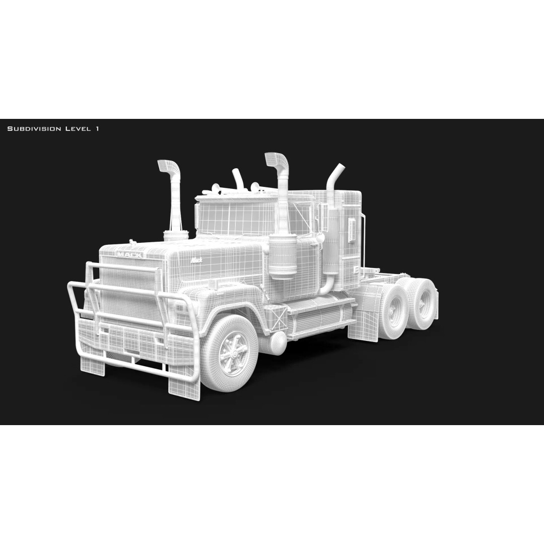 Australian Superliner 3D Model – Classic Truck with PBR Textures - View 10