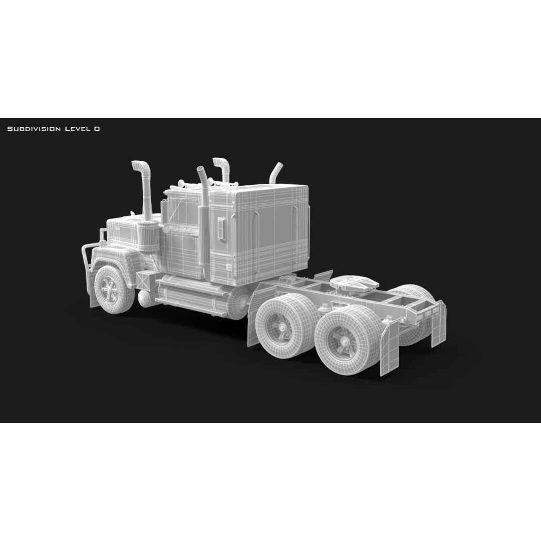 Australian Superliner 3D Model – Classic Truck with PBR Textures - View 11
