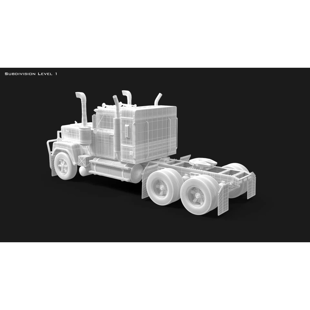 Australian Superliner 3D Model – Classic Truck with PBR Textures - View 12