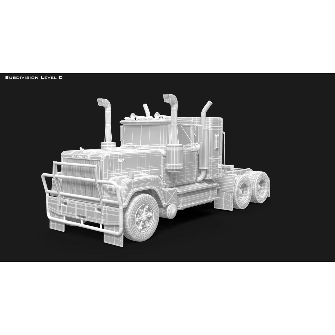 Australian Superliner 3D Model – Classic Truck with PBR Textures - View 9