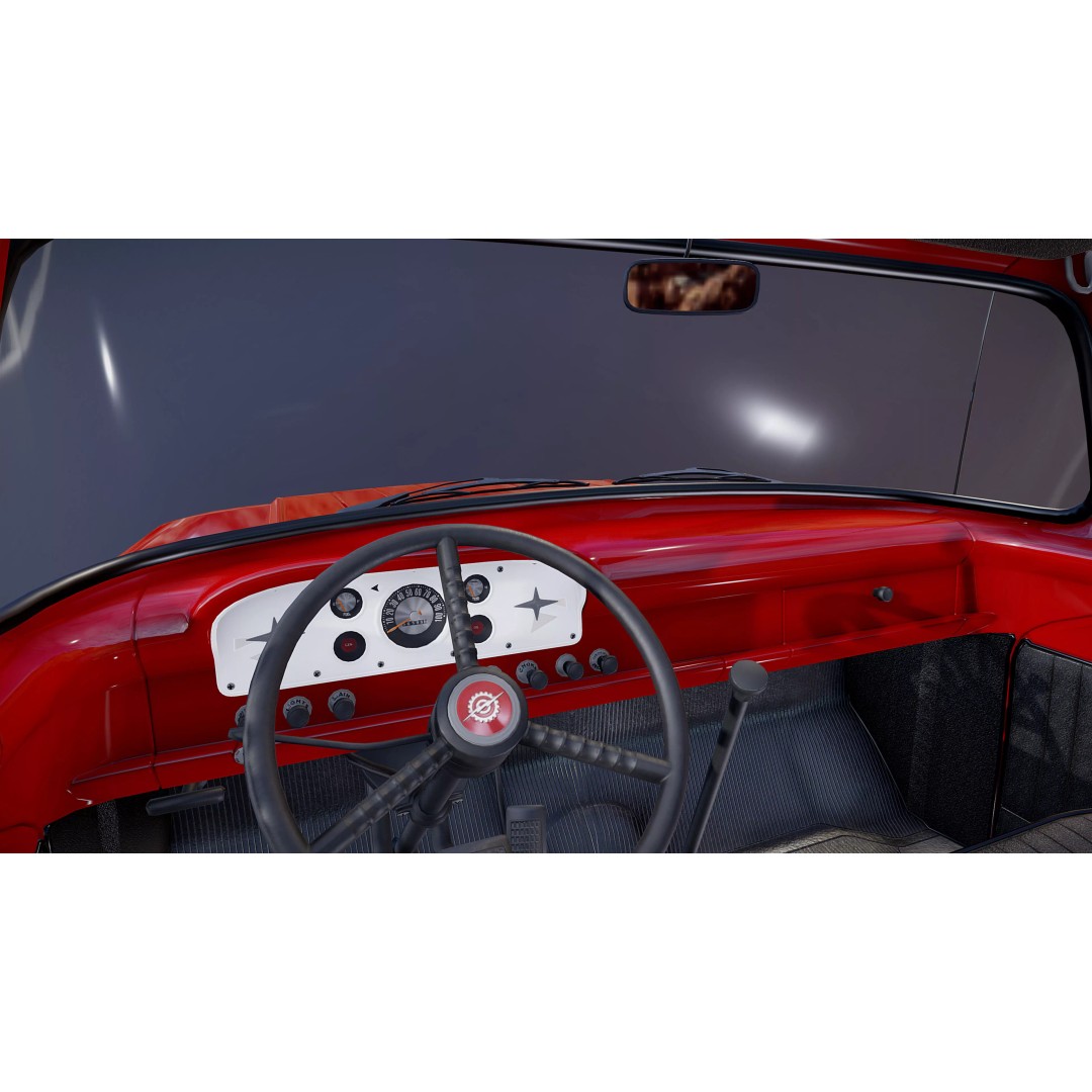 50s American Shortbed Pickup 3D Model – PBR Low Poly Game Asset, FBX - View 33