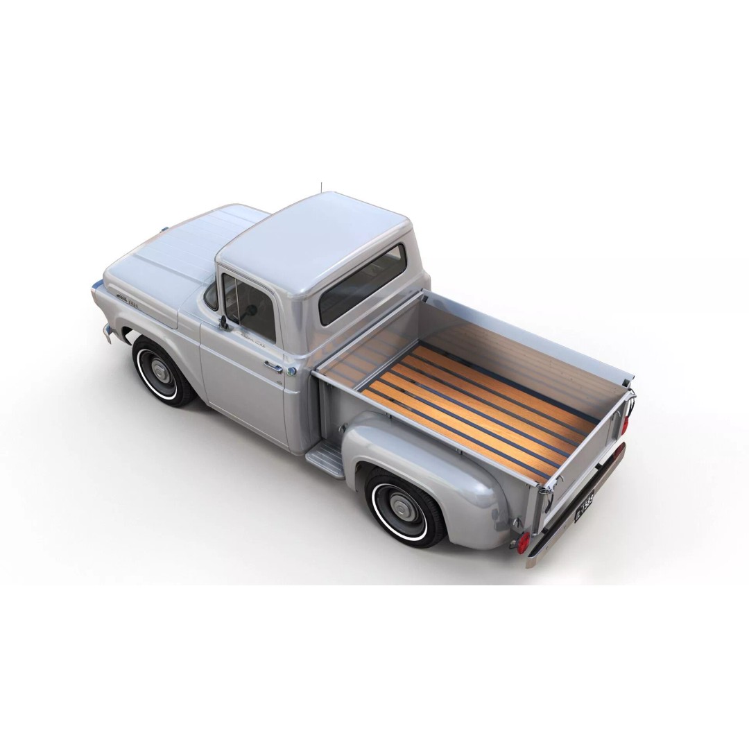 50s American Shortbed Pickup 3D Model – PBR Low Poly Game Asset, FBX - View 5