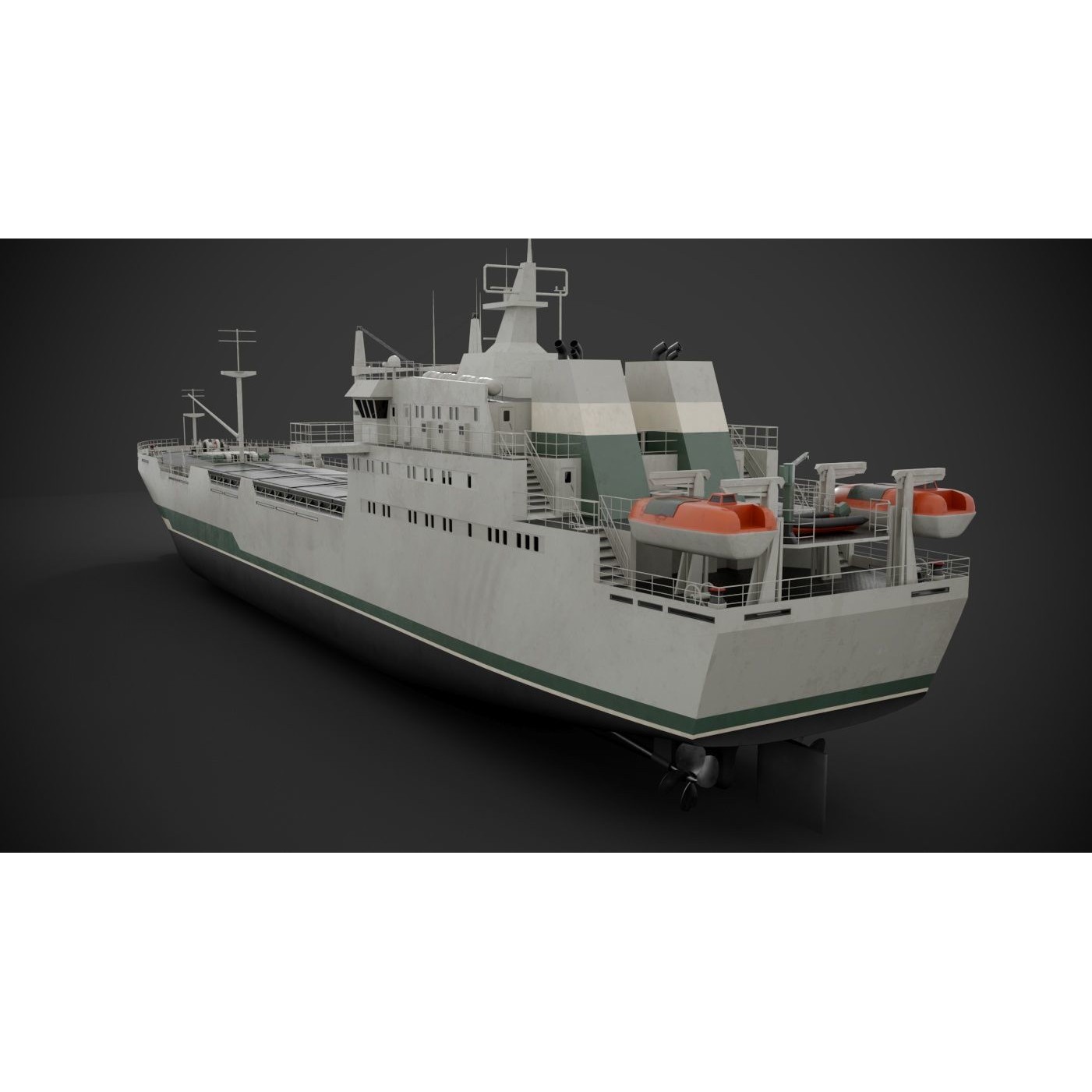 Bulk Carrier - PBR Textured 3D Model - View 12