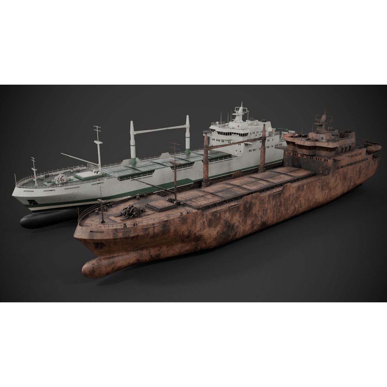 Bulk Carrier - PBR Textured 3D Model - View 3
