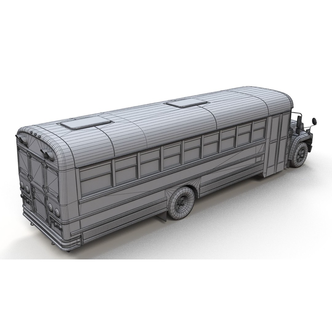 American School Bus 3D Model – Low Poly Game Ready Asset, PBR - View 16