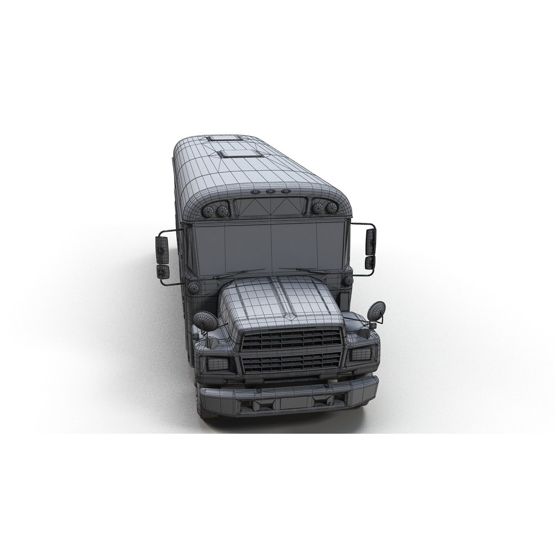 American School Bus 3D Model – Low Poly Game Ready Asset, PBR - View 21
