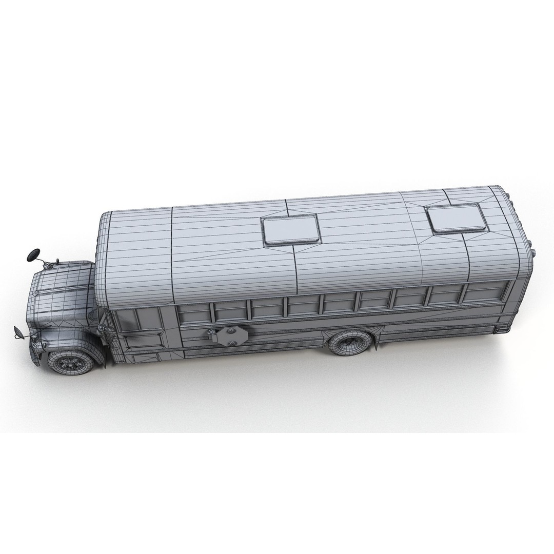 American School Bus 3D Model – Low Poly Game Ready Asset, PBR - View 22