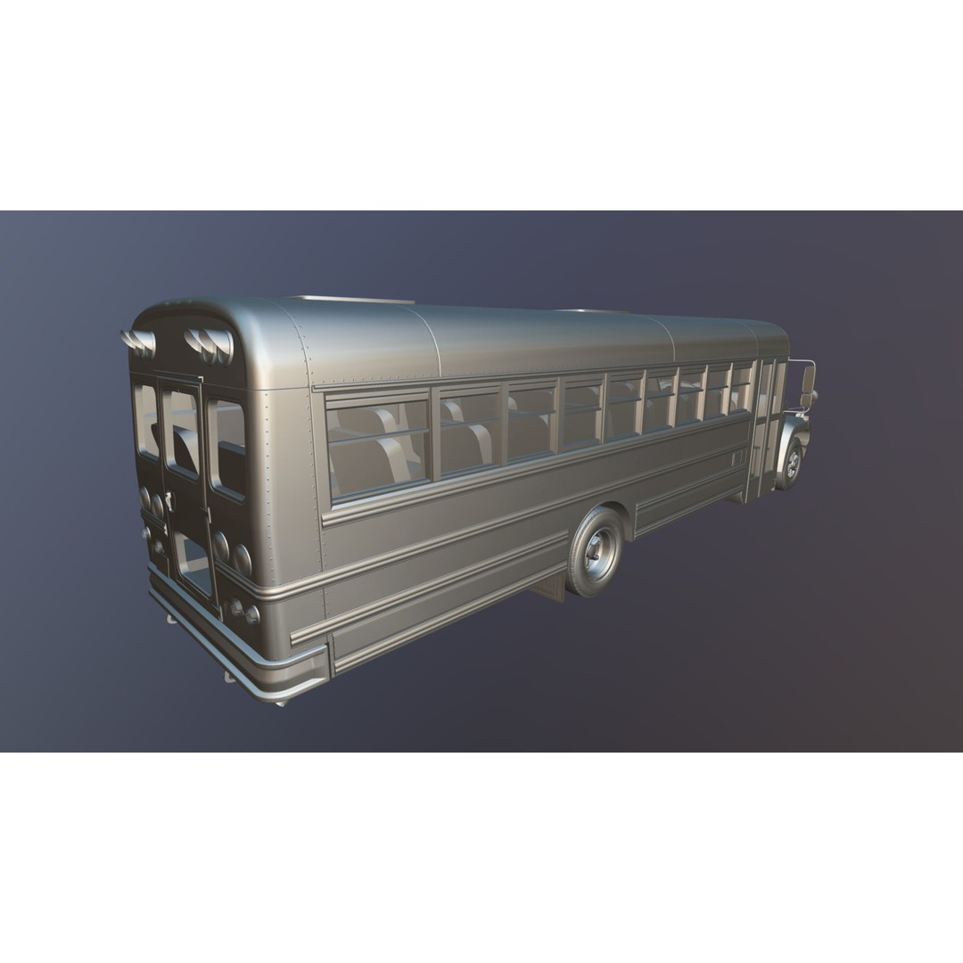 American School Bus 3D Model – Low Poly Game Ready Asset, PBR - View 37