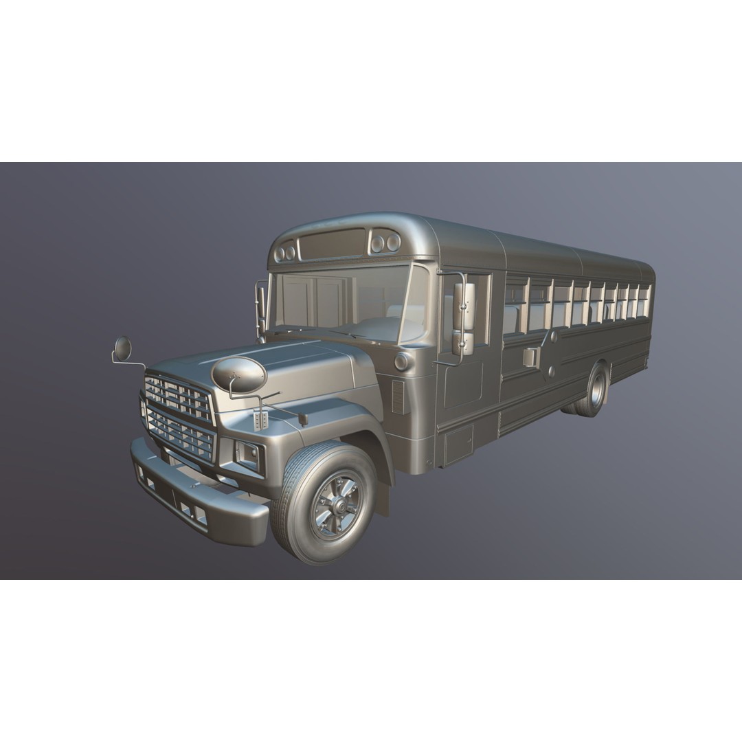 American School Bus 3D Model – Low Poly Game Ready Asset, PBR - View 38