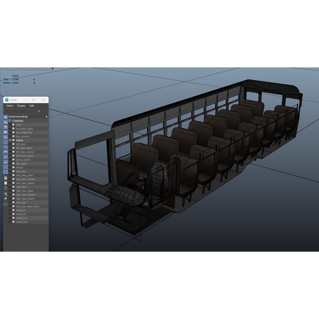 American School Bus 3D Model – Low Poly Game Ready Asset, PBR - View 45