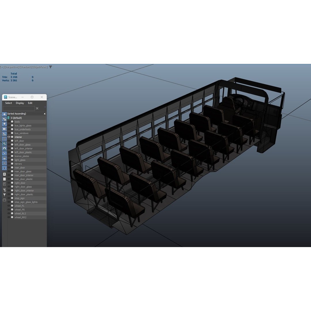 American School Bus 3D Model – Low Poly Game Ready Asset, PBR - View 46