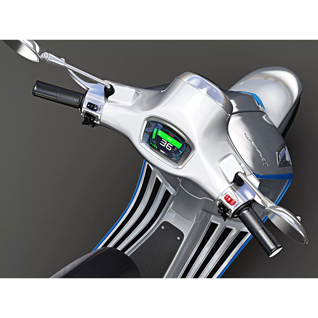 2020 Vespa Elettrica 3D Model – High Poly Game Asset, FBX, OBJ - View 12