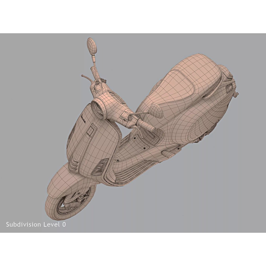 2020 Vespa Elettrica 3D Model – High Poly Game Asset, FBX, OBJ - View 20