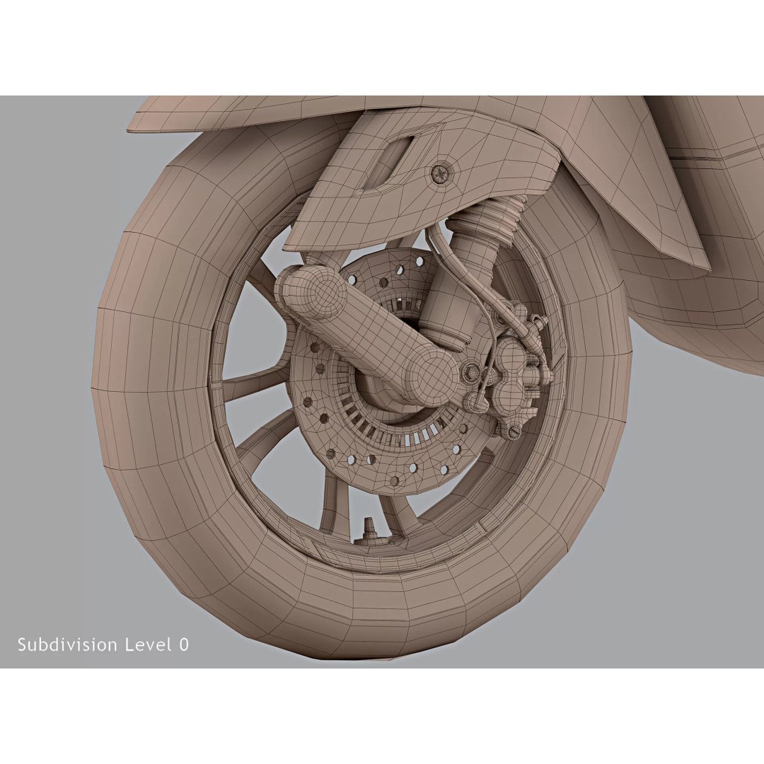 2020 Vespa Elettrica 3D Model – High Poly Game Asset, FBX, OBJ - View 23