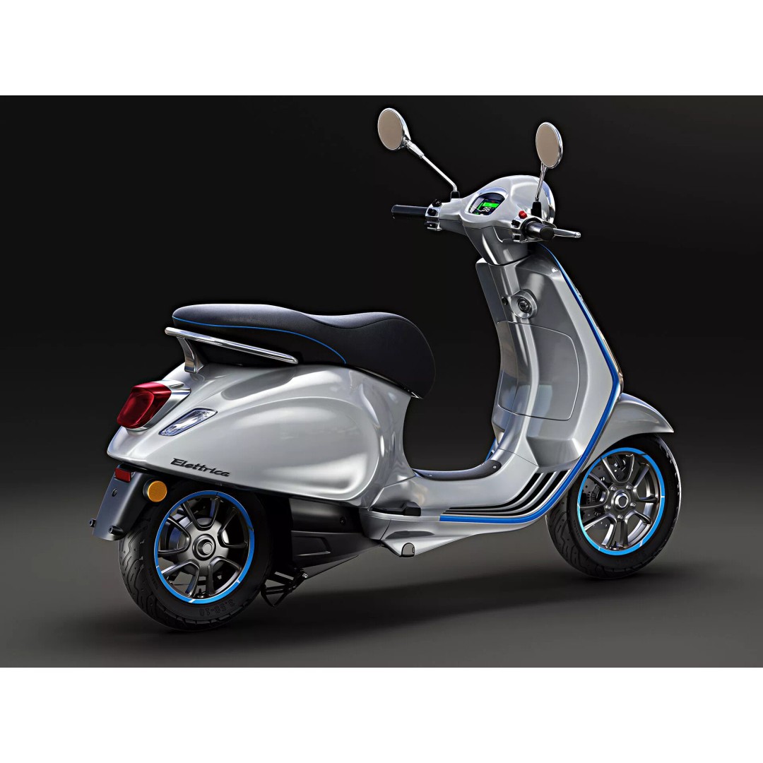 2020 Vespa Elettrica 3D Model – High Poly Game Asset, FBX, OBJ - View 3