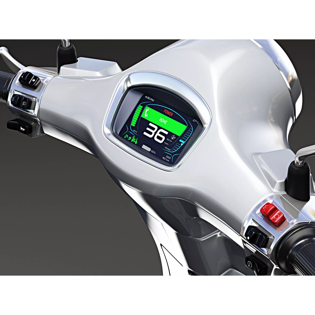 2020 Vespa Elettrica 3D Model – High Poly Game Asset, FBX, OBJ - View 4