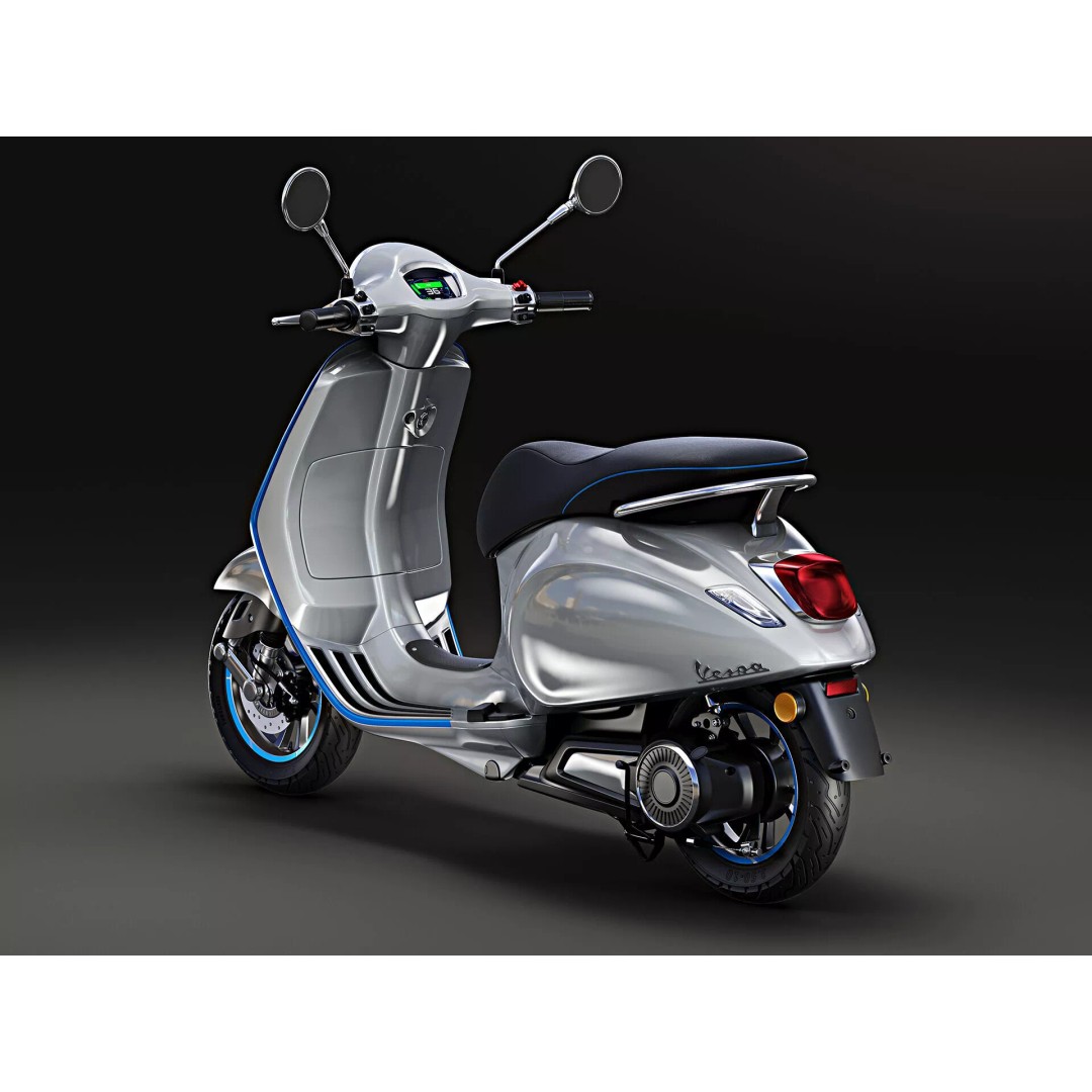 2020 Vespa Elettrica 3D Model – High Poly Game Asset, FBX, OBJ - View 6