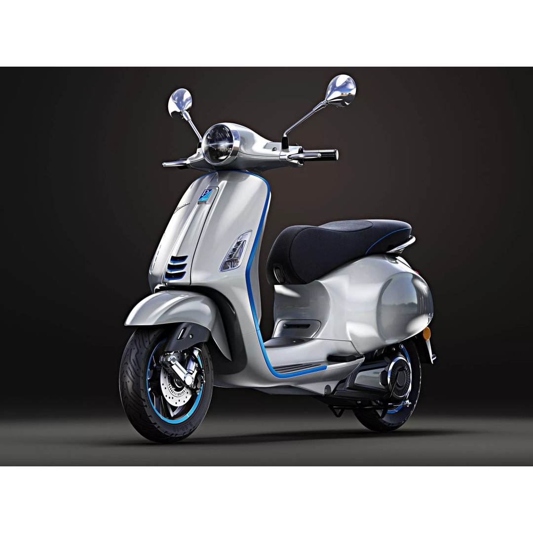 2020 Vespa Elettrica 3D Model – High Poly Game Asset, FBX, OBJ - View 7