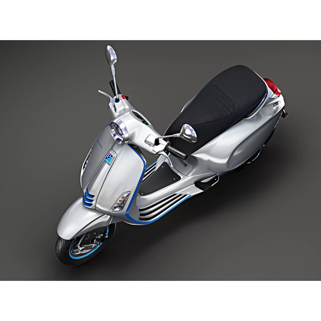 2020 Vespa Elettrica 3D Model – High Poly Game Asset, FBX, OBJ - View 8