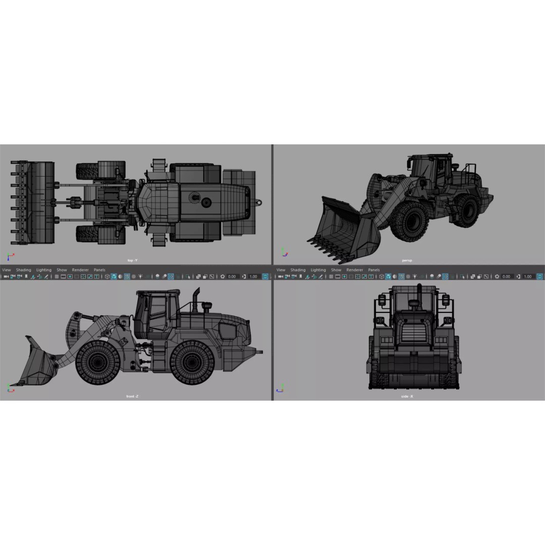 Wheel Loader 3D Model – Low Poly PBR Vehicle Asset, FBX
