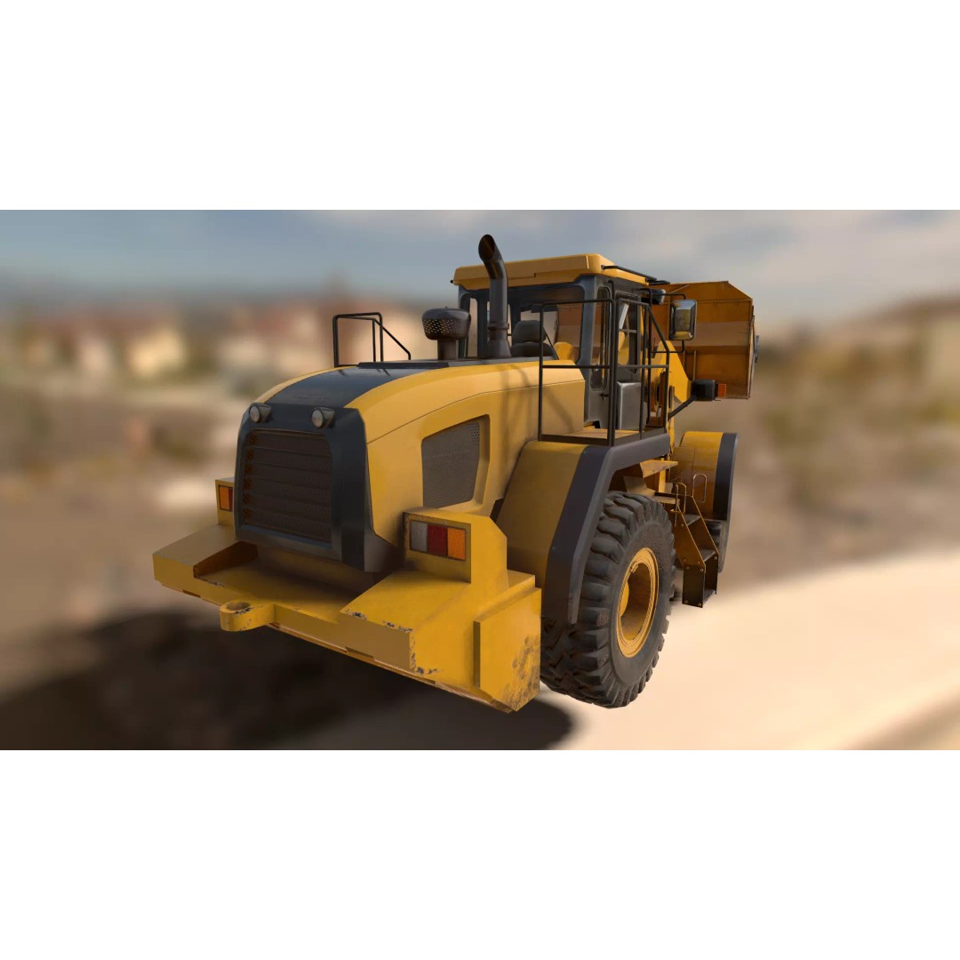 Wheel Loader 3D Model – Low Poly PBR Vehicle Asset, FBX - View 11