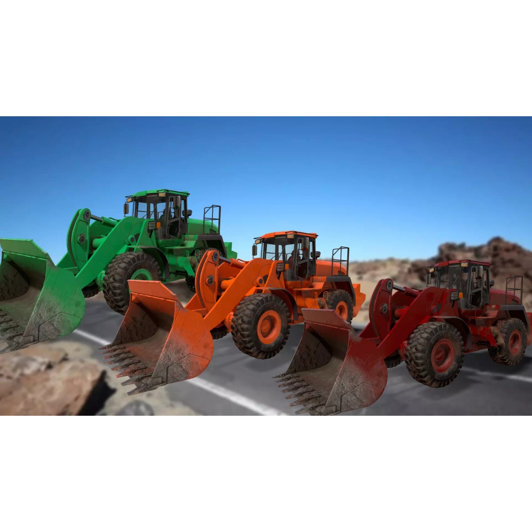 Wheel Loader 3D Model – Low Poly PBR Vehicle Asset, FBX - View 12