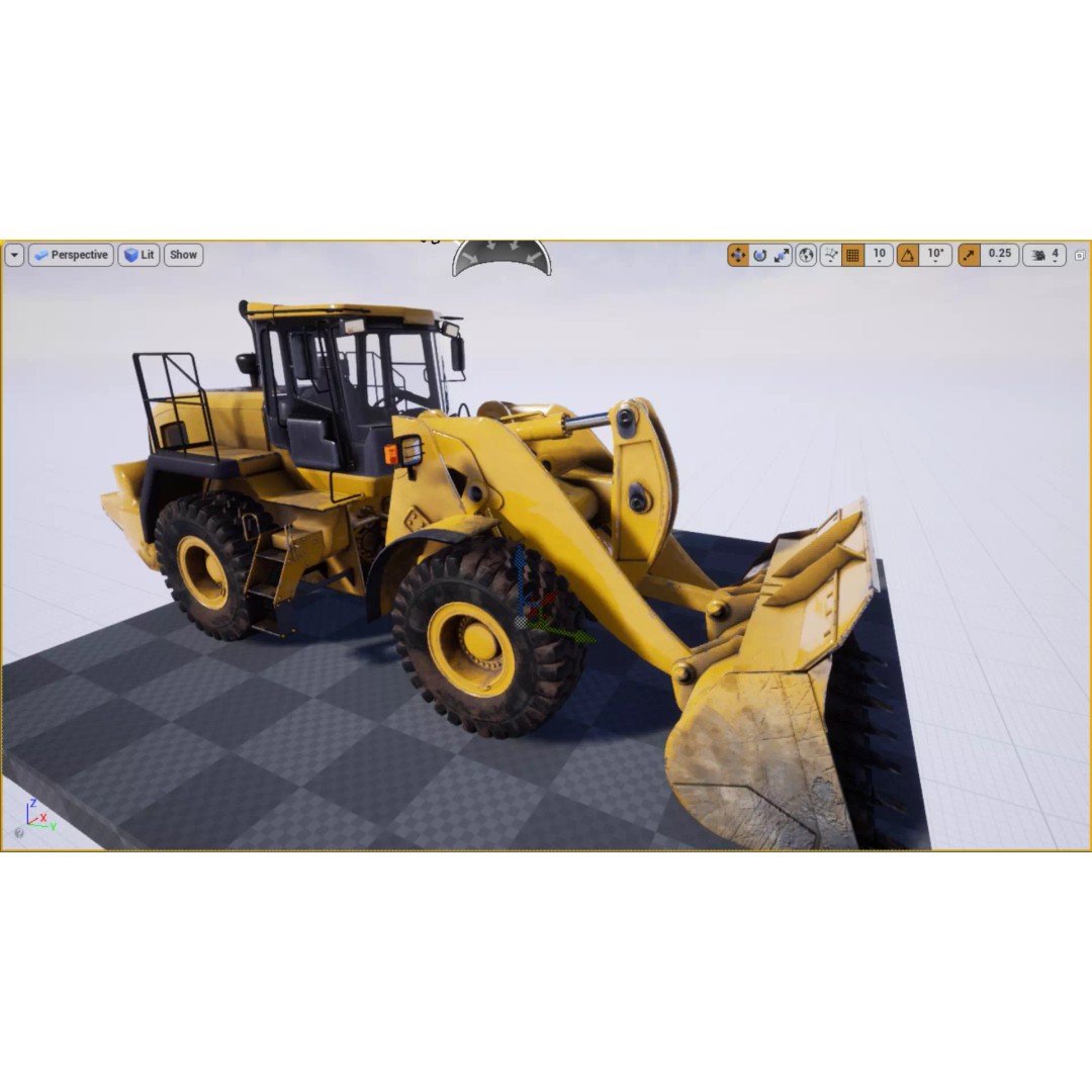 Wheel Loader 3D Model – Low Poly PBR Vehicle Asset, FBX - View 14