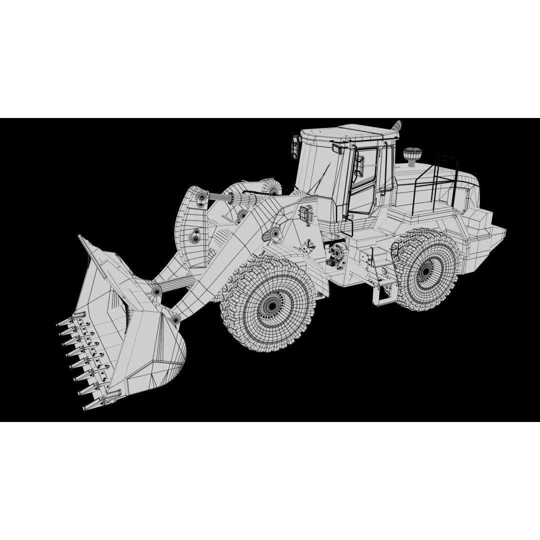 Wheel Loader 3D Model – Low Poly PBR Vehicle Asset, FBX - View 16