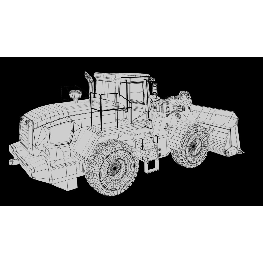 Wheel Loader 3D Model – Low Poly PBR Vehicle Asset, FBX - View 17