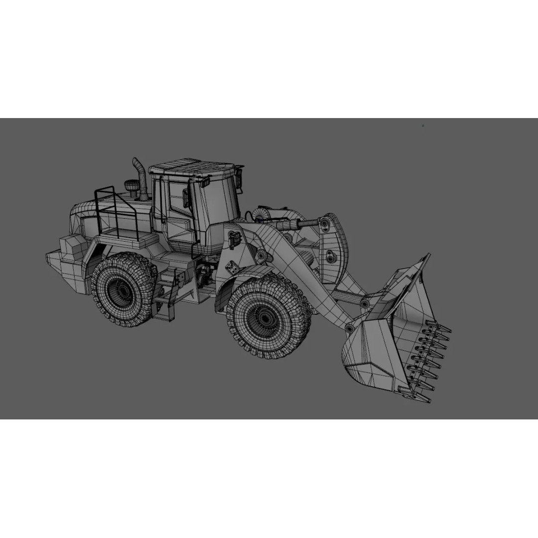 Wheel Loader 3D Model – Low Poly PBR Vehicle Asset, FBX - View 18