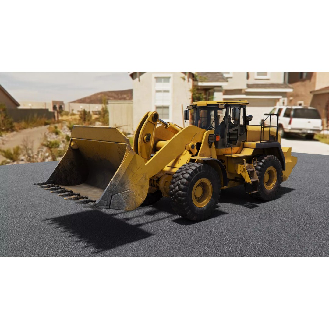 Wheel Loader 3D Model – Low Poly PBR Vehicle Asset, FBX - View 2
