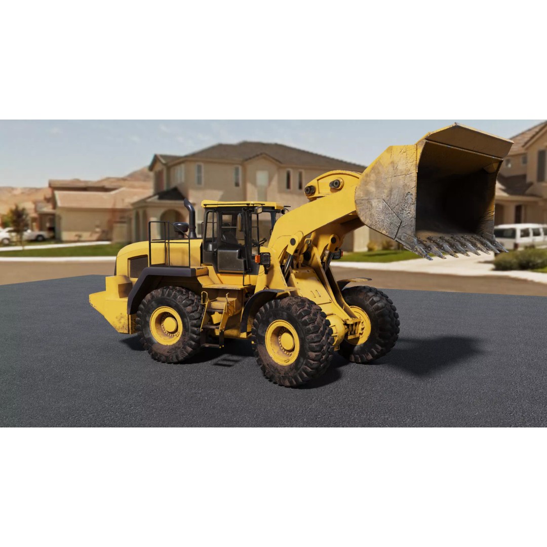 Wheel Loader 3D Model – Low Poly PBR Vehicle Asset, FBX - View 3