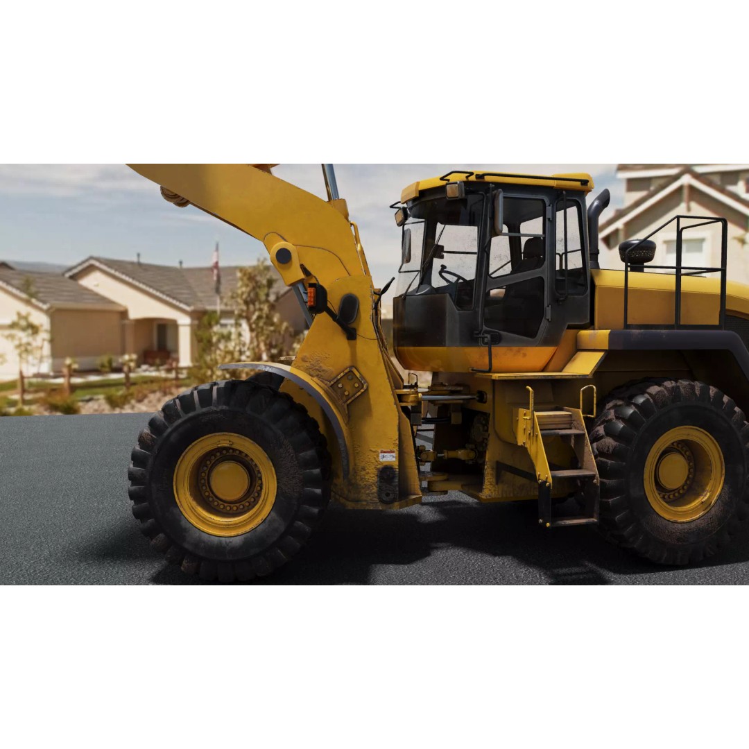 Wheel Loader 3D Model – Low Poly PBR Vehicle Asset, FBX - View 6