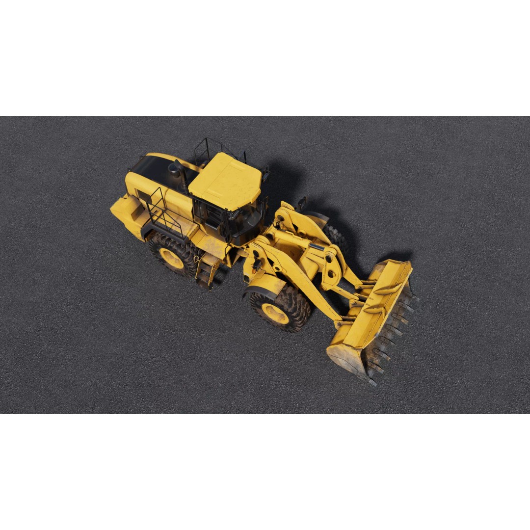 Wheel Loader 3D Model – Low Poly PBR Vehicle Asset, FBX - View 8