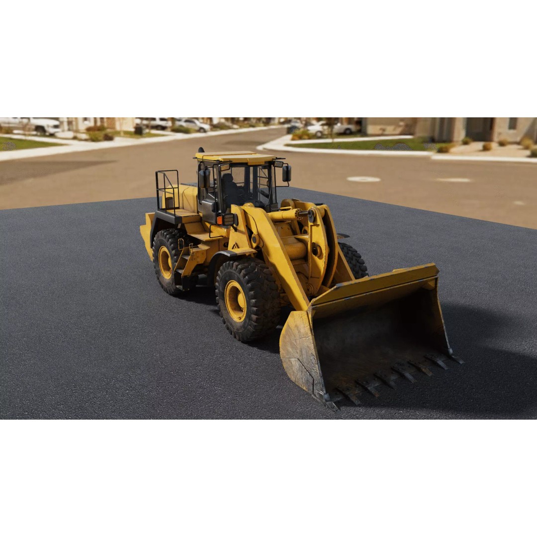 Wheel Loader 3D Model – Low Poly PBR Vehicle Asset, FBX - View 9