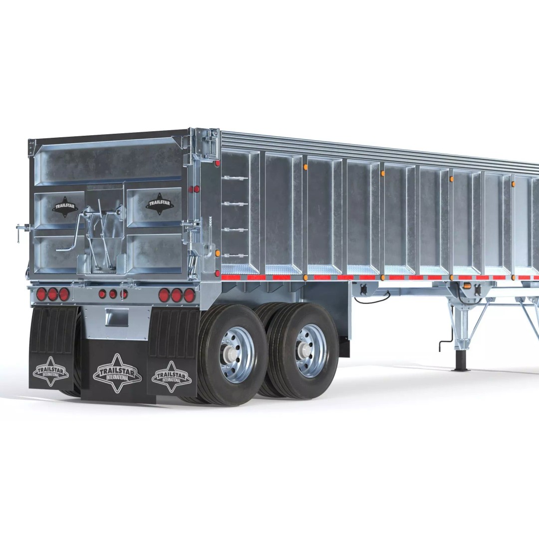 Trailstar Tri-Axle Frameless End Dump Trailer 3D Model – High Poly PBR Asset, FBX, OBJ