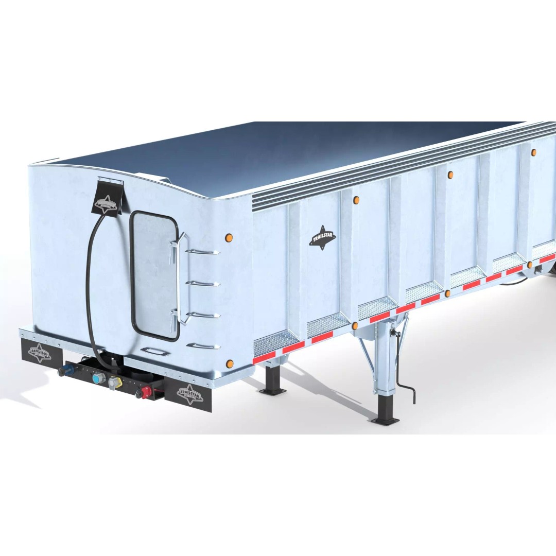 Trailstar Tri-Axle Frameless End Dump Trailer 3D Model – High Poly PBR Asset, FBX, OBJ - View 10