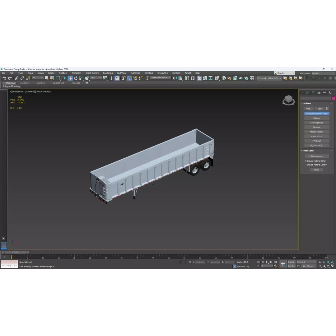 Trailstar Tri-Axle Frameless End Dump Trailer 3D Model – High Poly PBR Asset, FBX, OBJ - View 13