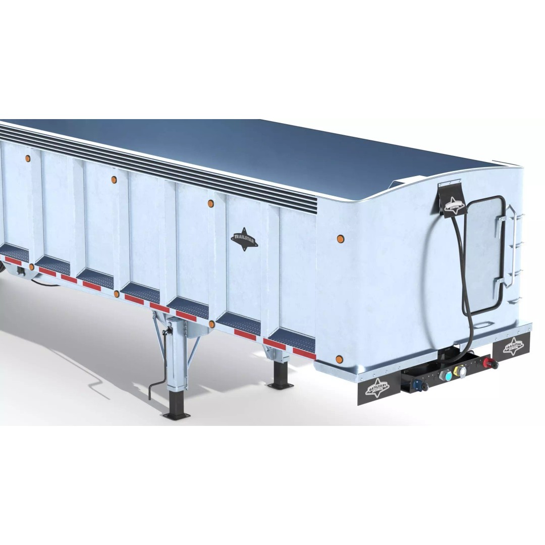 Trailstar Tri-Axle Frameless End Dump Trailer 3D Model – High Poly PBR Asset, FBX, OBJ - View 17