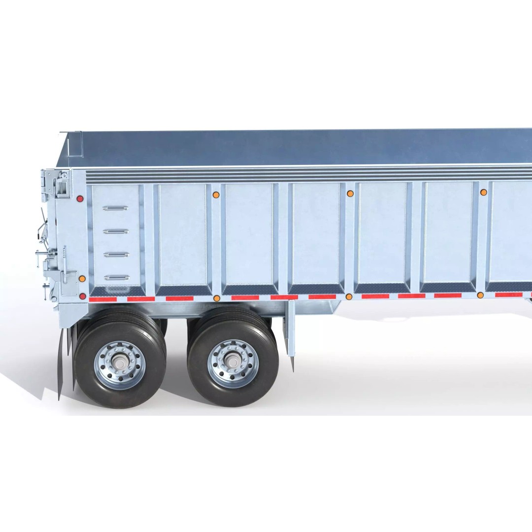 Trailstar Tri-Axle Frameless End Dump Trailer 3D Model – High Poly PBR Asset, FBX, OBJ - View 18