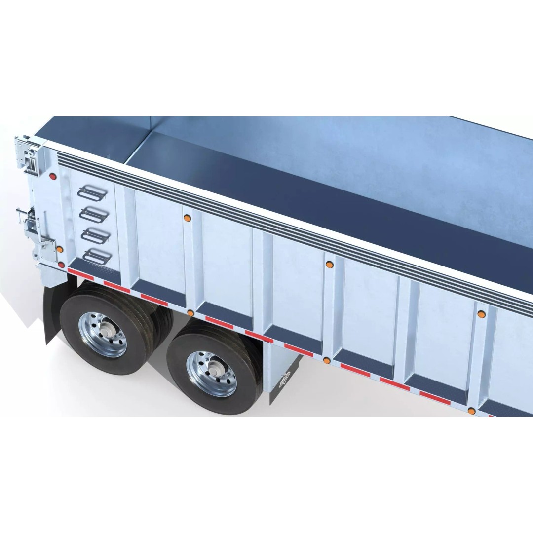 Trailstar Tri-Axle Frameless End Dump Trailer 3D Model – High Poly PBR Asset, FBX, OBJ - View 20